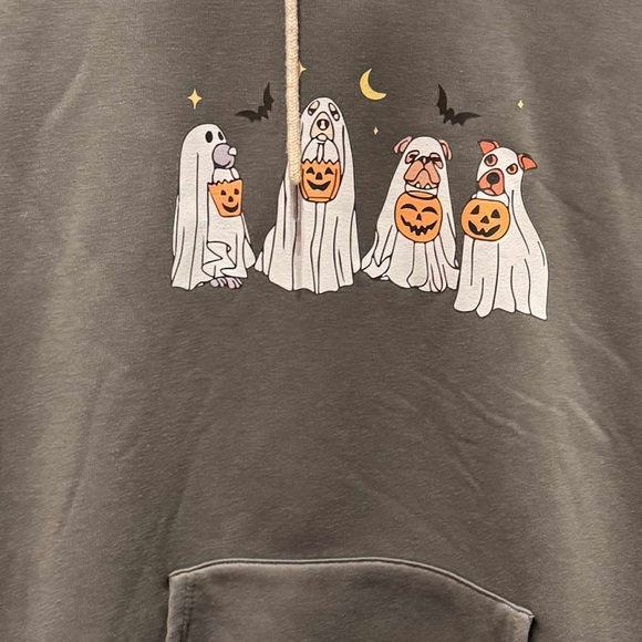 NEWS Gray Hoodie with Halloween Dog Print - Picture 3 of 6